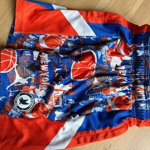 Blue & Orange Graphic Basketball Shorts